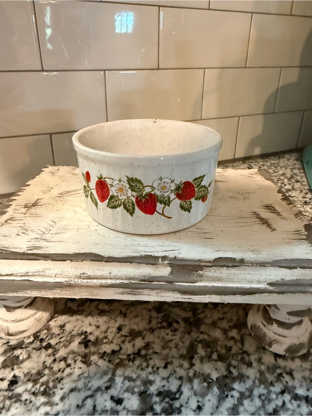 White Ceramic Strawberries ‘n Cream dish
